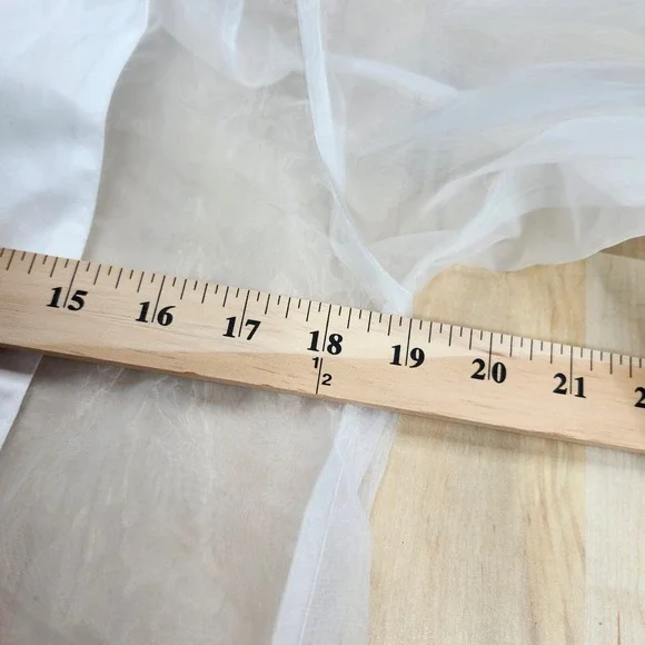 COMMENSE Sheer Button Down Top Blouse White XS - Picture 8 of 9